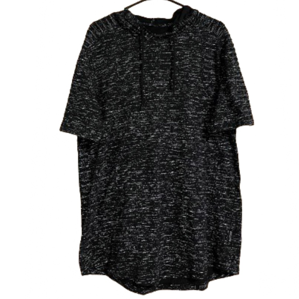 Women’s Brooklyn Black & White in Abstract Print Activewear Hoodie Sz-L